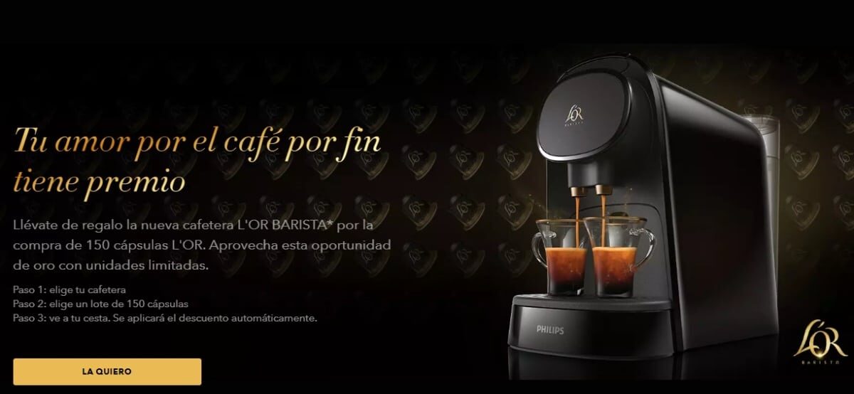 Compra 150 capsulas de L'or Espresso y recibe una cafetera valorada en 99€  