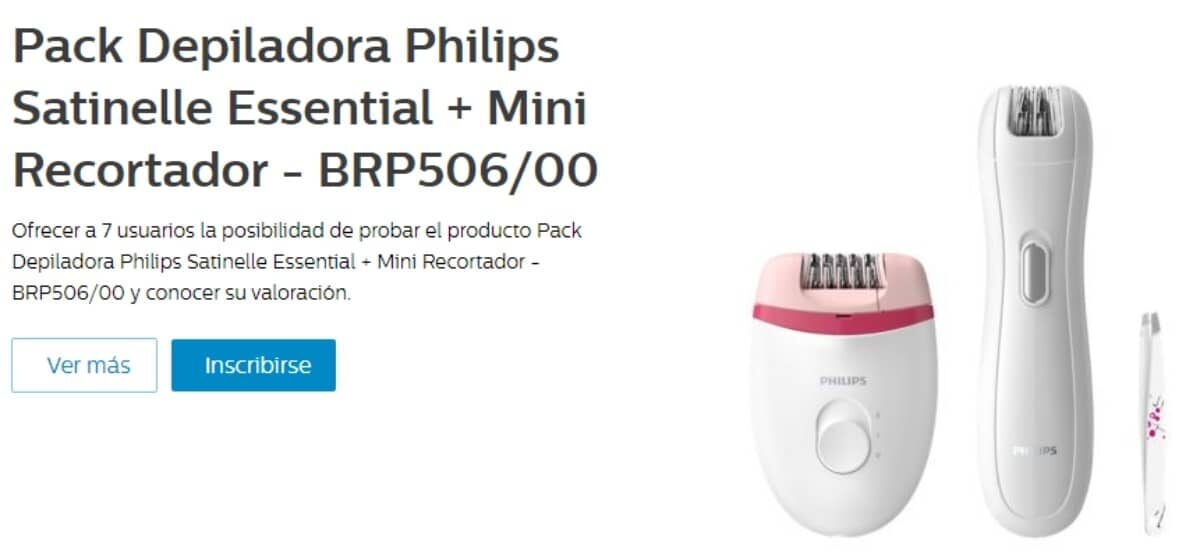 Philips regala a 7 ususarios la depiladora Satinelle Essential con minirecortador