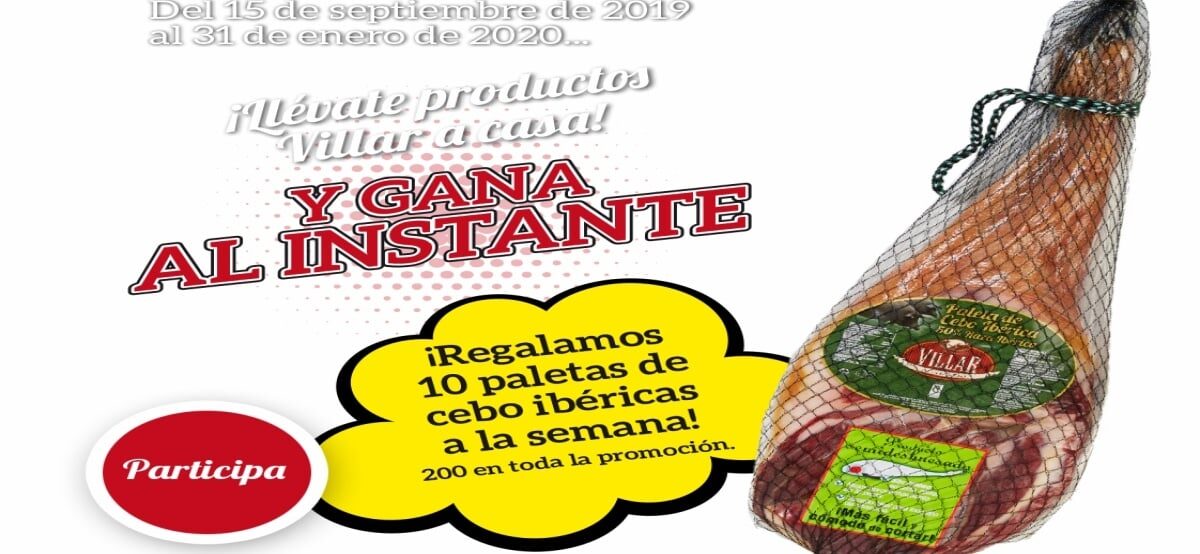 Promoción Villar sabor y calidad te invita a participar en el sorteo de 200 paletas de Cebo Ibérica