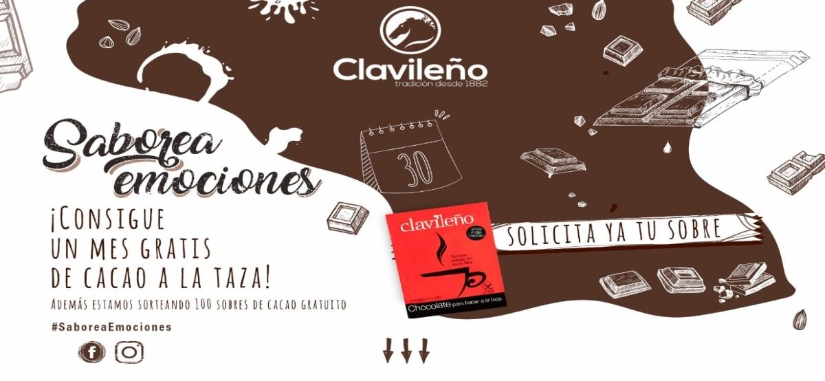 Promoción de Clavileno que sortea 30 unidades de 35 gramos de sobres de cacao