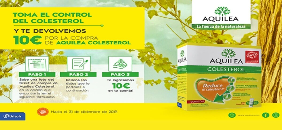 Reembolso de 10€ con Aquilea Colesterol