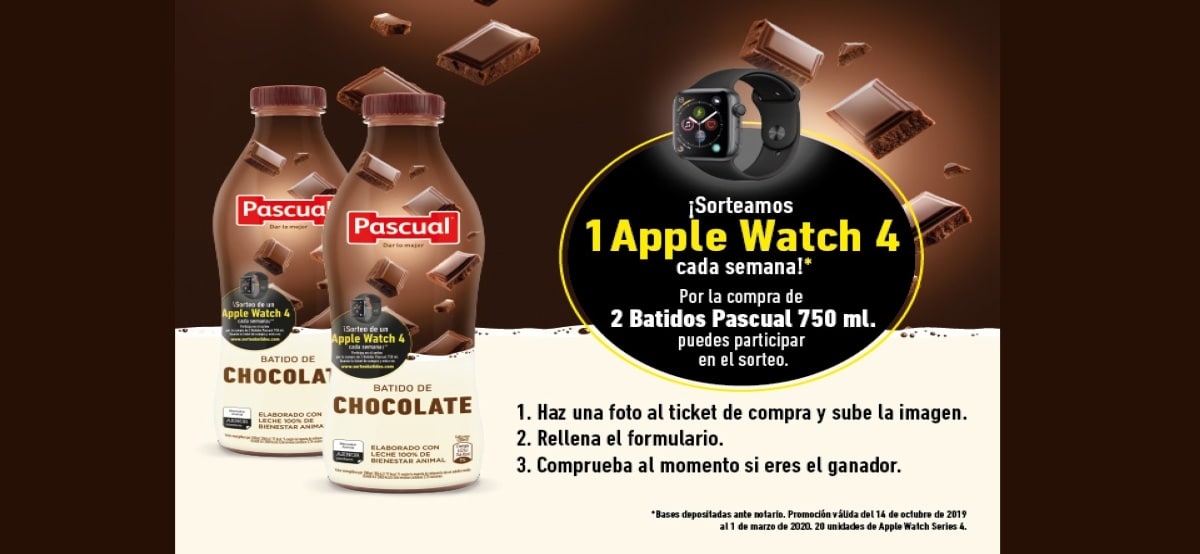 Gana 1 De Los 20 Appel Iwatch 4 Comprando Batidos De Chocolate Pascual