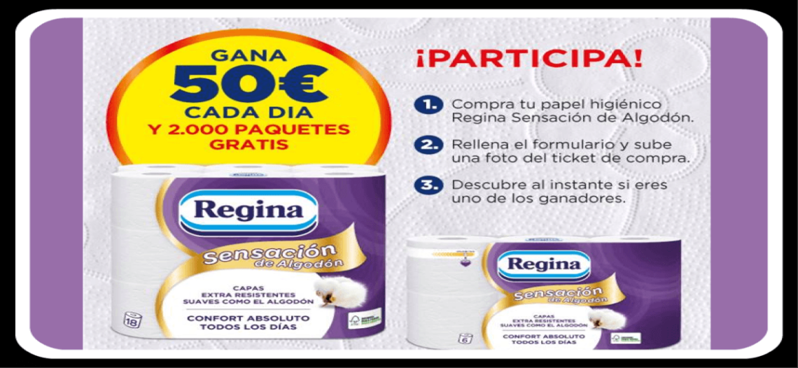 Participa En El Sorteo De Regina Que Regala Paquetes Diarios Y 50€ Cada Día
