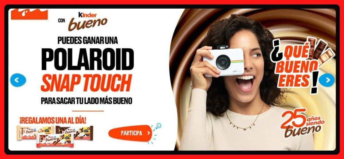 Kinder Sortea Cámaras Polaroid Snap Touch Todos Los Días