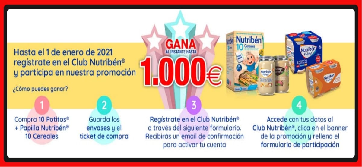 Participa Y Gana Importes De 1.000€, 100€, 50€ Y 20€ Con Nutribén