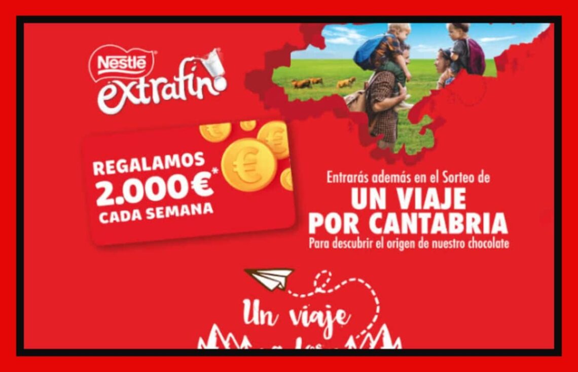 Nestle Extrafino reparte 1 viaje a Cantabria y 12 tarjetas de 2.000 euros