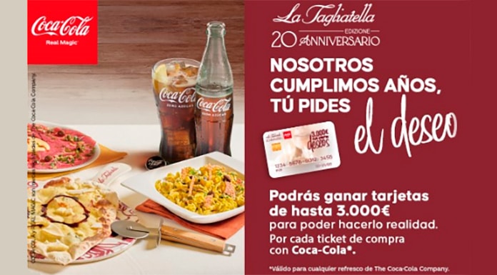 20 Aniversario de Tagliatella con promocion de Coca Cola