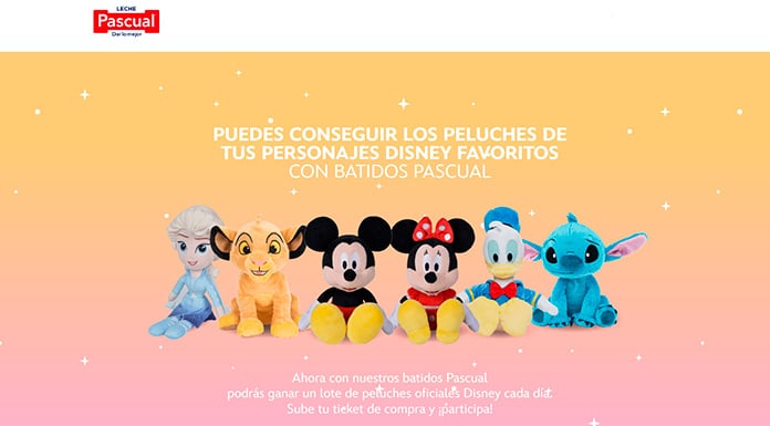 Obten peluches de Disney con Batidos Pascual