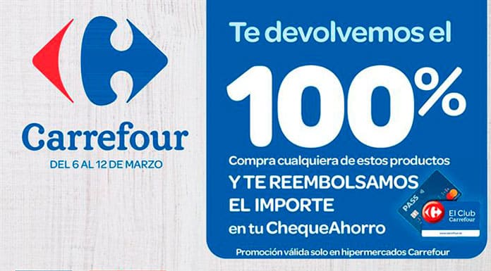 Carrefour te reembolsa el 100% de tu compra.