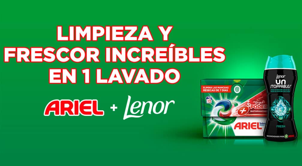 Aprovecha la oferta de Ariel Oxi Lenor Unstoppables ¡Gratis