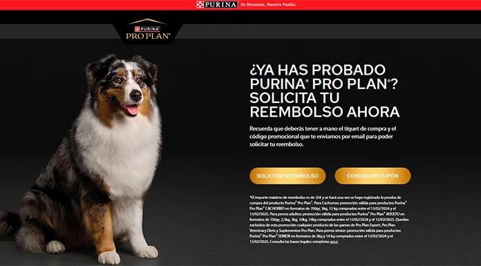 Ofertas de reembolsos en Purina Pro Plan y muestras gratuitas