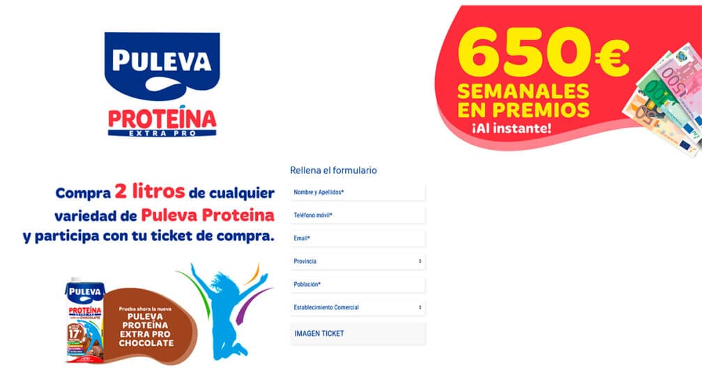 Participa y gana premios semanales con Puleva Proteina